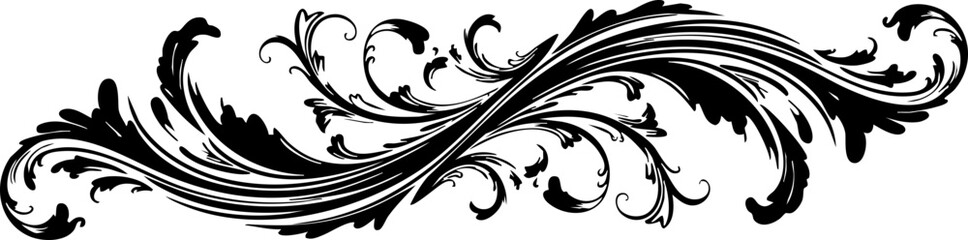 Obraz premium Elegant black ornamental flourish design adds sophistication and visual flair to any professional project or creative endeavor