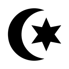 Fototapeta premium Crescent moon and star with transparent background