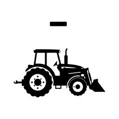 Naklejka premium Tractor with front loader and transparent background