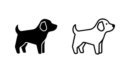 Fototapeta premium Dog icons with outline and solid fill with transparent background
