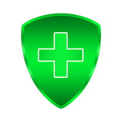 green shield protection element png file transparent background
