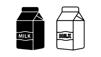Obraz premium Milk carton icons with transparent background