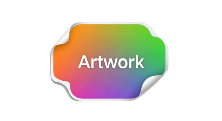 Colorful Rainbow Gradient Sticker with White Border on Transparent Background