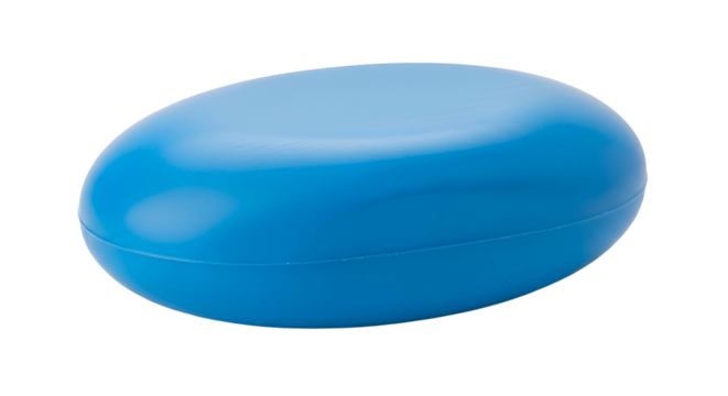 Blue Elliptical Object Modern Capsule Shape Isolated on Transparent Background