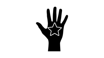 Obraz premium Hand holding star with transparent background