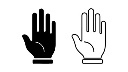 Obraz premium Hand icons with outline and solid fill with transparent background