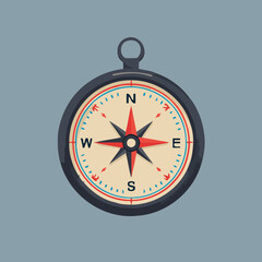 Cute cartoon compass vector
