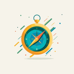 Flat compass navigation vector illustration