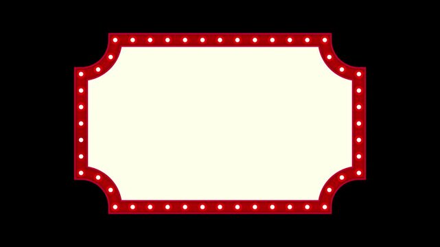 An empty frame with light bulbs around the edges. Animation of the light bulbs blinking in sequence.