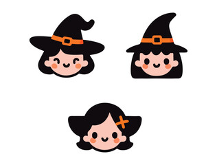 Fun Halloween Witch Illustration Pack – Kawaii Vector Characters and Magic Elements