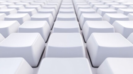 Detailed close up view of modern computer keyboard keys for efficient typing productivity and digital interaction.