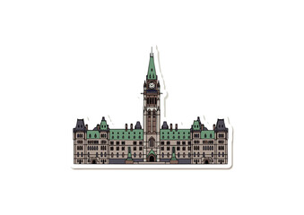 Obraz premium Parliament Hill sticker A vector art of Canada's architectural heritage