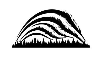 Forest and aurora borealis with transparent background © Adobe