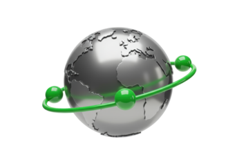 Global network connection concept isolated on transparent background PNG Worldwide communication and technology