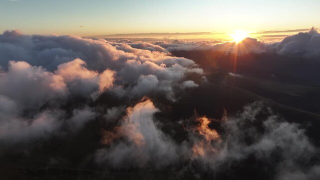 Aerial view of Par&acirc;ng Mountains &ndash; Transylvania landscape from above - Romania