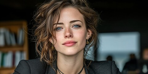 Photo of a female CEO businesswoman in her private office