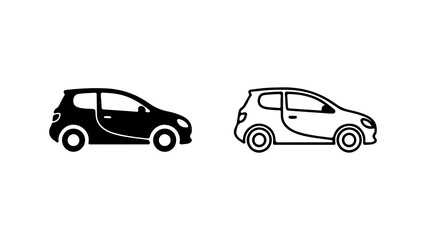 Fototapeta premium Compact cars outline with transparent background