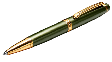 Elegant Writing Instrument: A close-up shot of a sophisticated, sleek, and stylish pen, showcasing its design, form, and fine detailing, ready to write words.