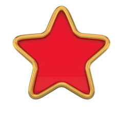 golden star on white background. Isolated 3D illustration