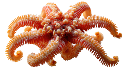 Brittle Star in Detail: An intricate close-up showcases the unique beauty of a brittle star, revealing its delicate arms and captivating patterns. 