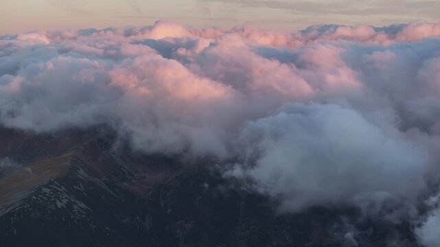Aerial view of Par&acirc;ng Mountains &ndash; Transylvania landscape from above - Romania