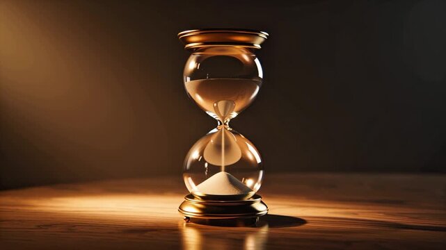Hourglass emptying slowly showing passage of time - Powered by Adobe
