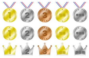 優勝メダルセット 1位・2位・3位・優勝・準優勝