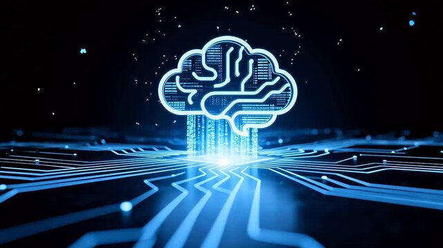 human head with binary code