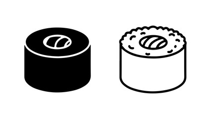 Minimalist Sushi Maki Roll Icons Set © Adobe