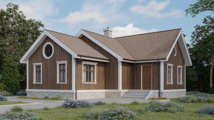 Find your dream home modern house design with wood siding and landscaping in a residential neighborhood 100