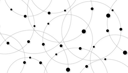 Seamless abstract background with circles and dots at their intersection