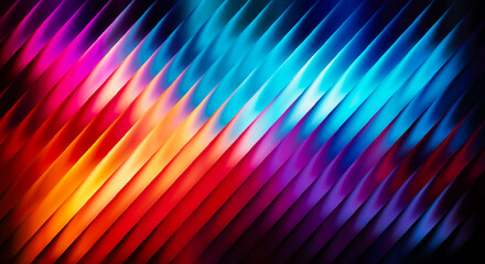 Abstract background with vibrant diagonal lines of color, featuring a spectrum from pink and orange to blue and purple, creating a dynamic and energetic visual effect