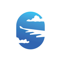 airplane abstract logo modern style