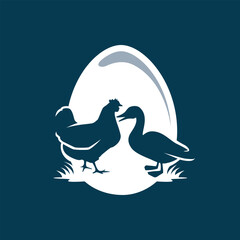 egg farm vector abstract logo modern style