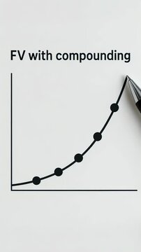 Future value growth curve compounding finance investment money showing FV time value money growth and optimistic financial progress