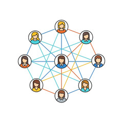 Network of People Connected Individuals in a Social or Business Structure