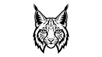 Lynx head illustration - a close-up portrait of a wildcat