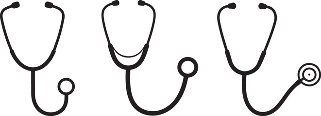 Stethoscope Medical Tool Silhouette Vector Clipart Design