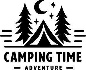 Obraz premium Camping Time Adventure Badge Vector 
