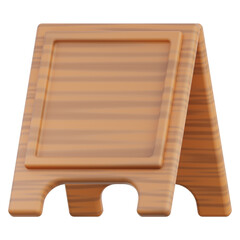 Wooden A Frame Signboard Empty Frame Cafe Display Board Advertising Stand with Transparent Background
