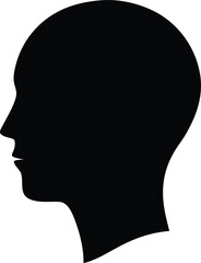  Human head silhouette vector icon.