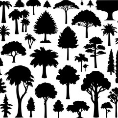 Tree Silhouette Vector Collection