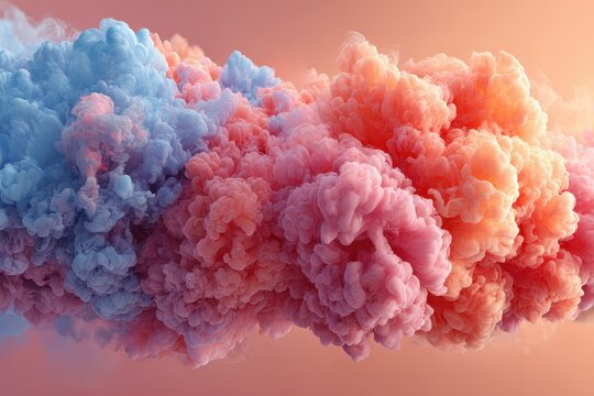 Dreamy pastel clouds at sunset create a beautiful skyscape with gradients of pink, purple, and blue above the horizon during golden hour