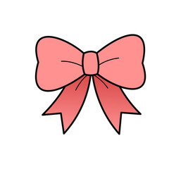 Pink Bow Illustration: Decorative Ribbon Element