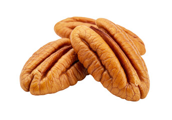 Isolated Pecan halves studio shot closeup appetizing delicacy ready to eat healthy eating nut