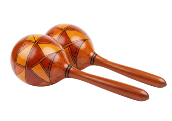 Isolated Pair of Maracas Percussion Instruments Musical Soundmakers for Rhythmic Entertainment