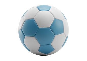 Fototapeta premium Isolated soccer ball with light blue and white hexagons for use in illustrations & designs