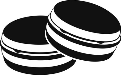 Macaron cookies black and white icon