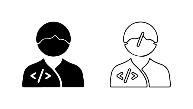 Software Developer Web Coder Professional Avatar Icon Set