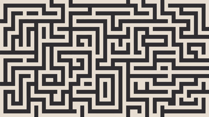 A complex maze pattern with dark lines against a light background creating an intricate puzzle design